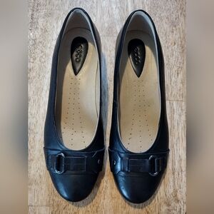 Ecco Adeline Ballerina Flats Black Leather European Women's Size 41